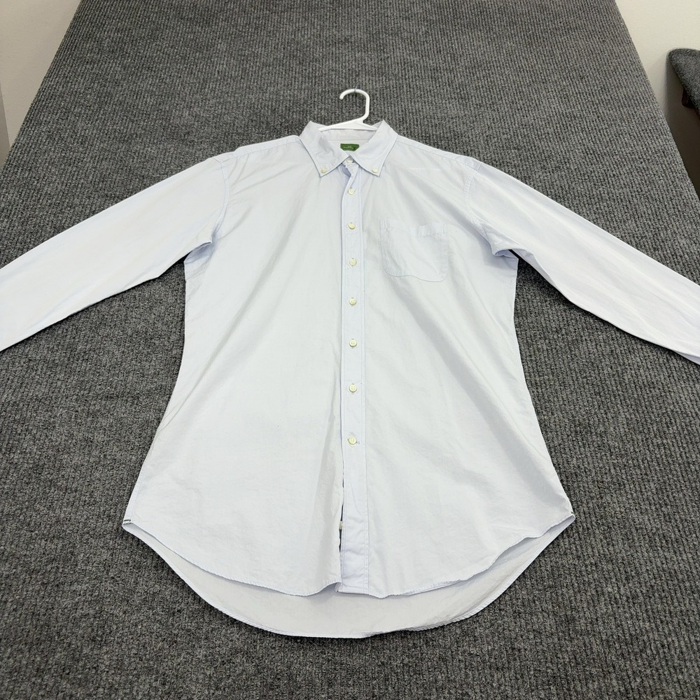 Sid Mashburn Button Down Shirt Mens L Light Blue Cotton Oxford Preppy